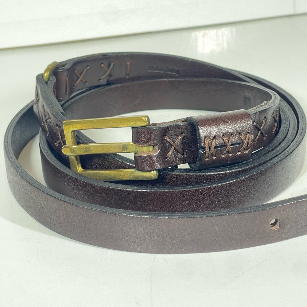 JOHNNY FARAH New York Leather Belt Size L 88 inches long